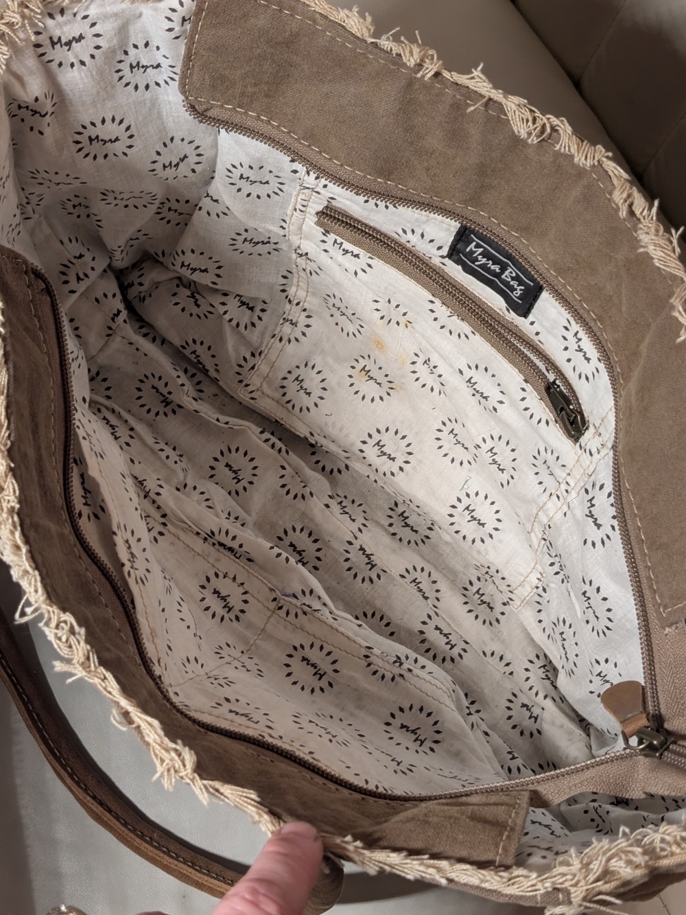 Myra Bag Sel de Mer Up-cycled Canvas Handbag - Picture 5 of 9